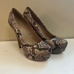 New Faux Snake Skin Print Heels - Size 10
